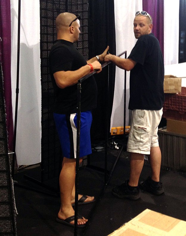 Nicholas Mione and Glen Hellebrand Setting Up Booth at ACE14, June 7